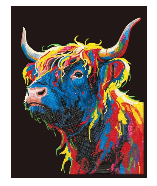 Diamond Painting Neon Schottisches Hochlandrind - Bild 1