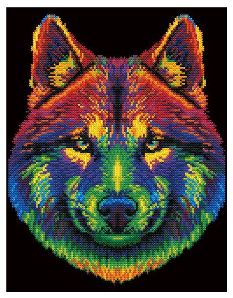 Diamond Painting Neon Wolf - Bild 1
