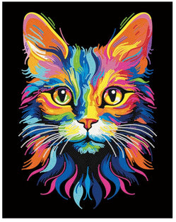 Diamond Painting Neon Katze