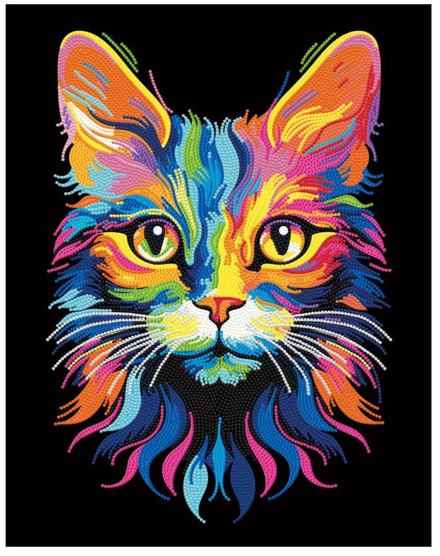 Diamond Painting Neon Katze - Bild 1