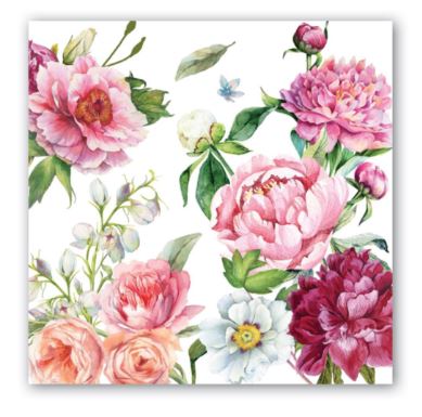 Servietten Blush Peony 33x33 cm - Bild 1