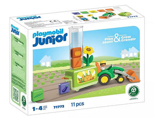 PLAYMOBIL JUNIOR: Traktor mit lustiger Pflanzmasch 71773