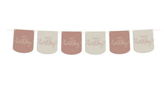 Creme Rose Wimpelkette 6 Meter