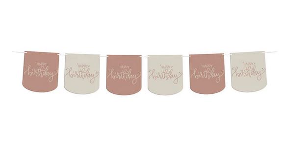 Creme Rose Wimpelkette 6 Meter - Bild 1