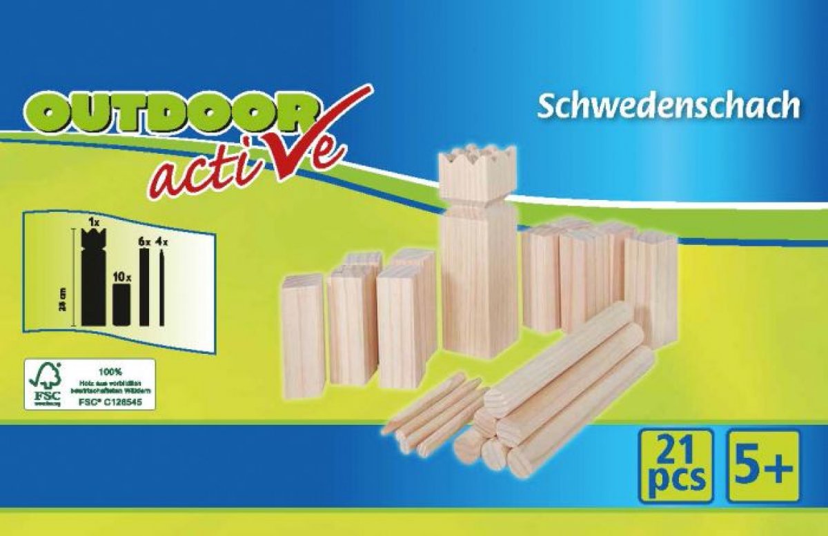 Outdoor active Kubb Schwedenschach 21-teilig - Bild 1