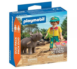 PLAYMOBIL DuoPack Tierpfleger mit Nashorn 72025