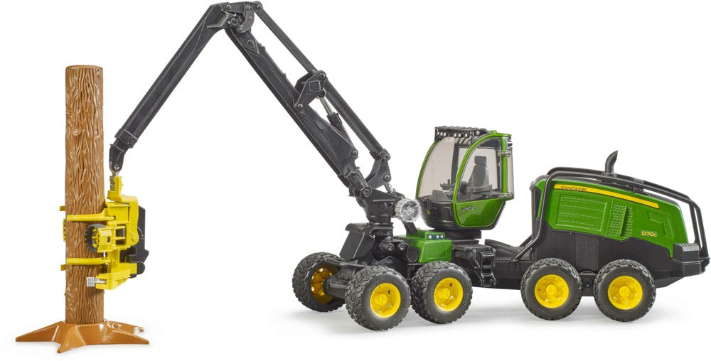 Bruder 02135 John Deere 1270G Harvester mit einem Baumstamm - Bild 1