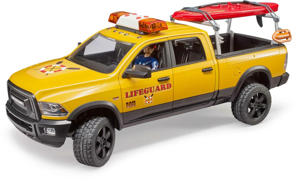 Bruder 02506 RAM 2500 Power Wagon Life Guard mit Figur - Bild 1