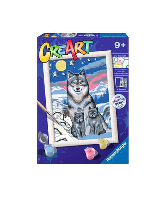 Ravensburger CreArt Wonderful Wolf Family 20044, Verpackung mit Wolfsmotiv