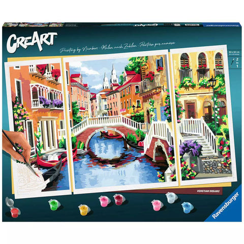 Verpackung CreArt Venetian Dreams 20135, Malen nach Zahlen Triptychon