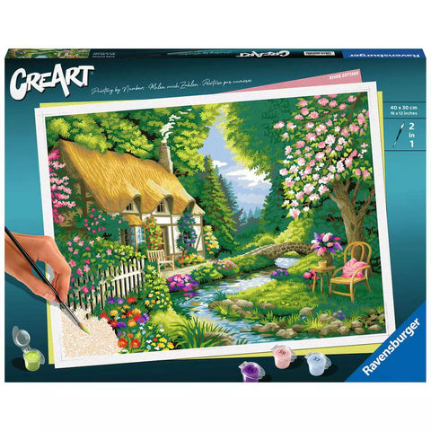 CreArt River Cottage 20154 Verpackung, Malen nach Zahlen Premium