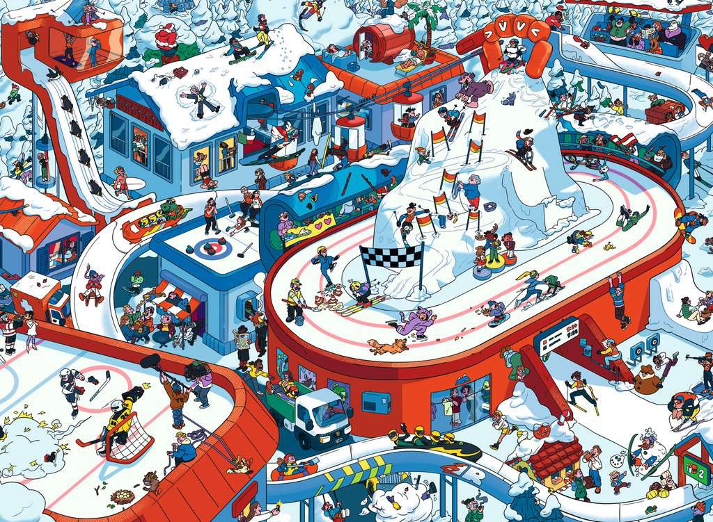 Puzzle 200 Teile Trubel im Winterdorf 04.265 - Bild 2