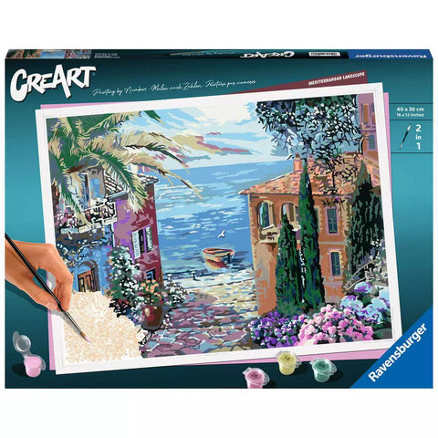 Verpackung CreArt Mediterranean Landscape 20218, Malen nach Zahlen 40 x 30 cm