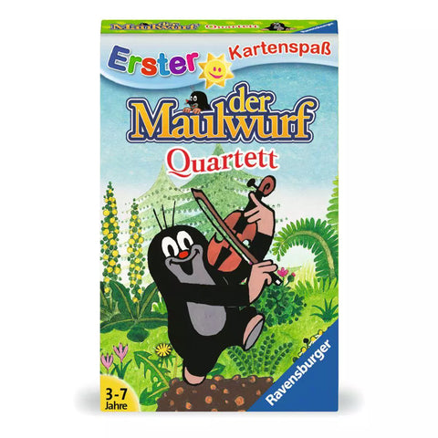 Ravensburger Der Maulwurf Quartett 20435 Kartenschachtel mit Maulwurf und Geige