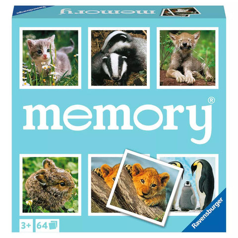 Verpackung Ravensburger memory Tierkinder 20879 mit Tierfotos