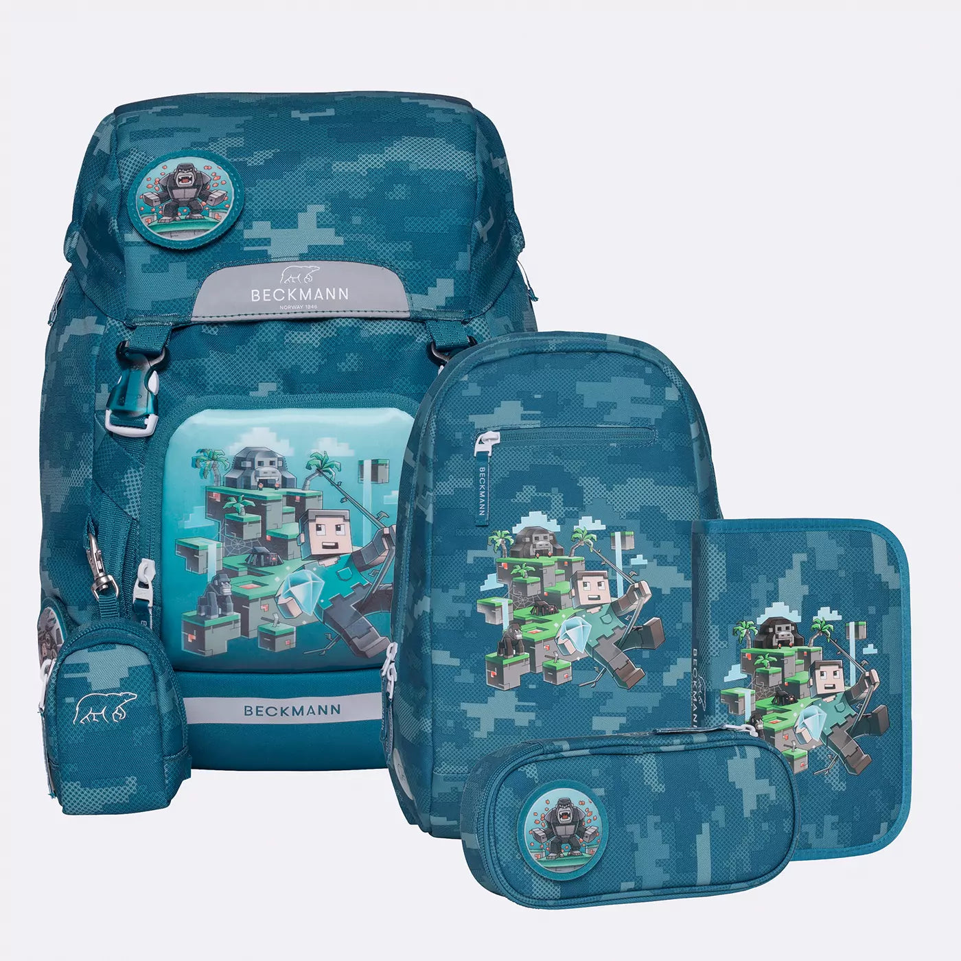 Beckmann Schulrucksack Classic 6-teiliges Set, Jungle Game - Bild 1
