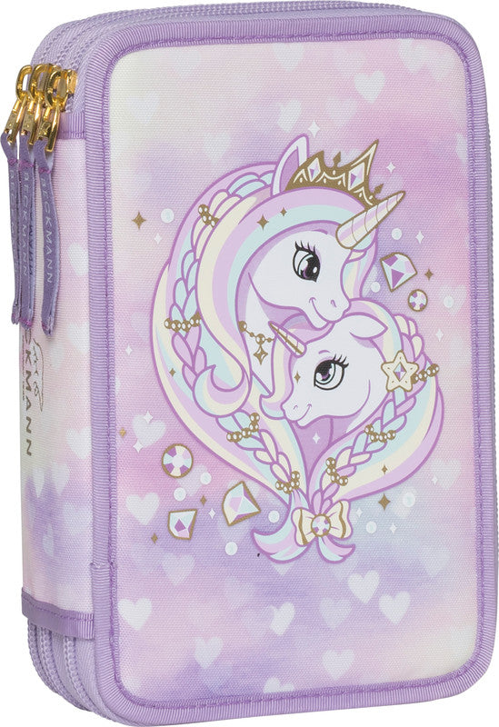 Beckmann Schüleretui 3-fächrig Classic Unicorn Princess Purple - Bild 1