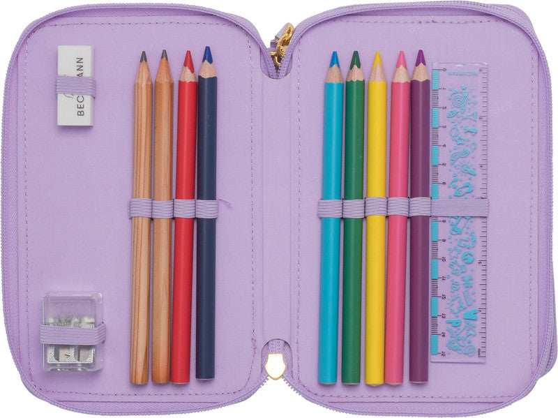 Beckmann Schüleretui 3-fächrig Classic Unicorn Princess Purple - Bild 3