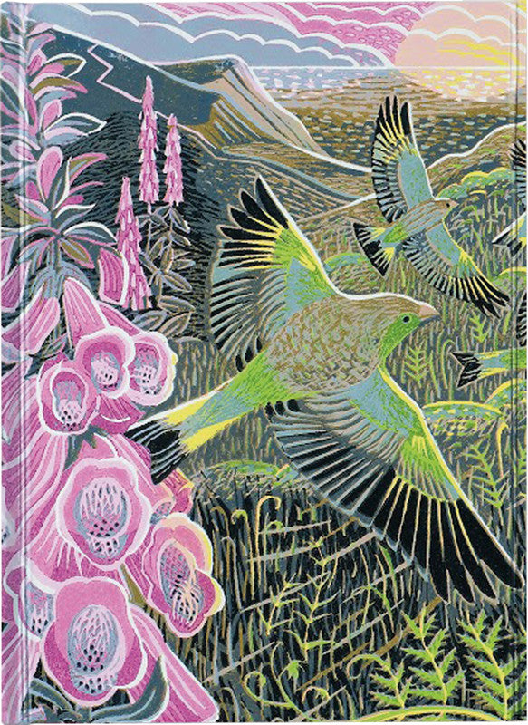 FLAME TREE Notizbuch A5 mit Magnetverschluss Foxgloves & Finches - Bild 1