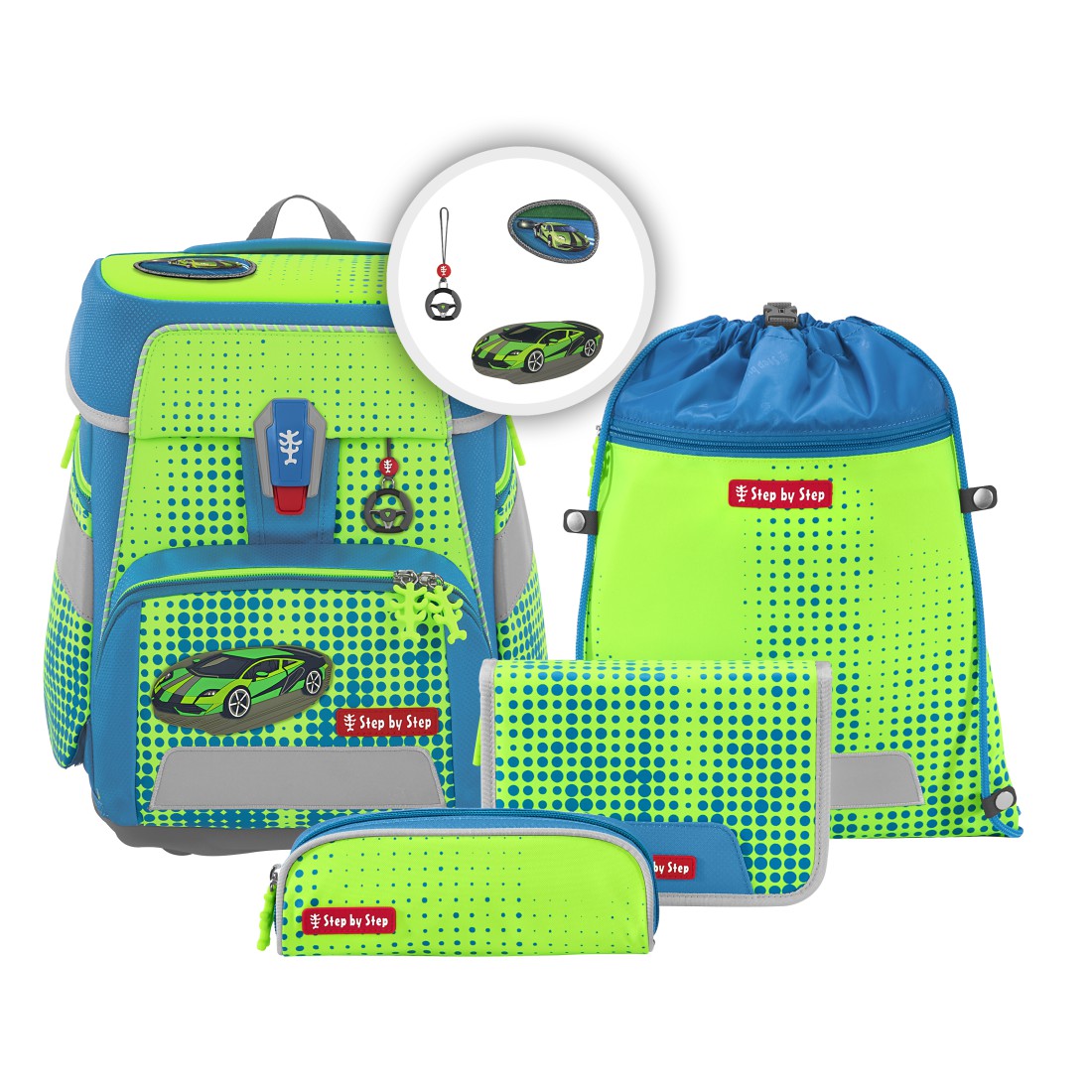 Step by Step SPACE NEON Schulranzen-Set Race Car Chuck - Bild 1
