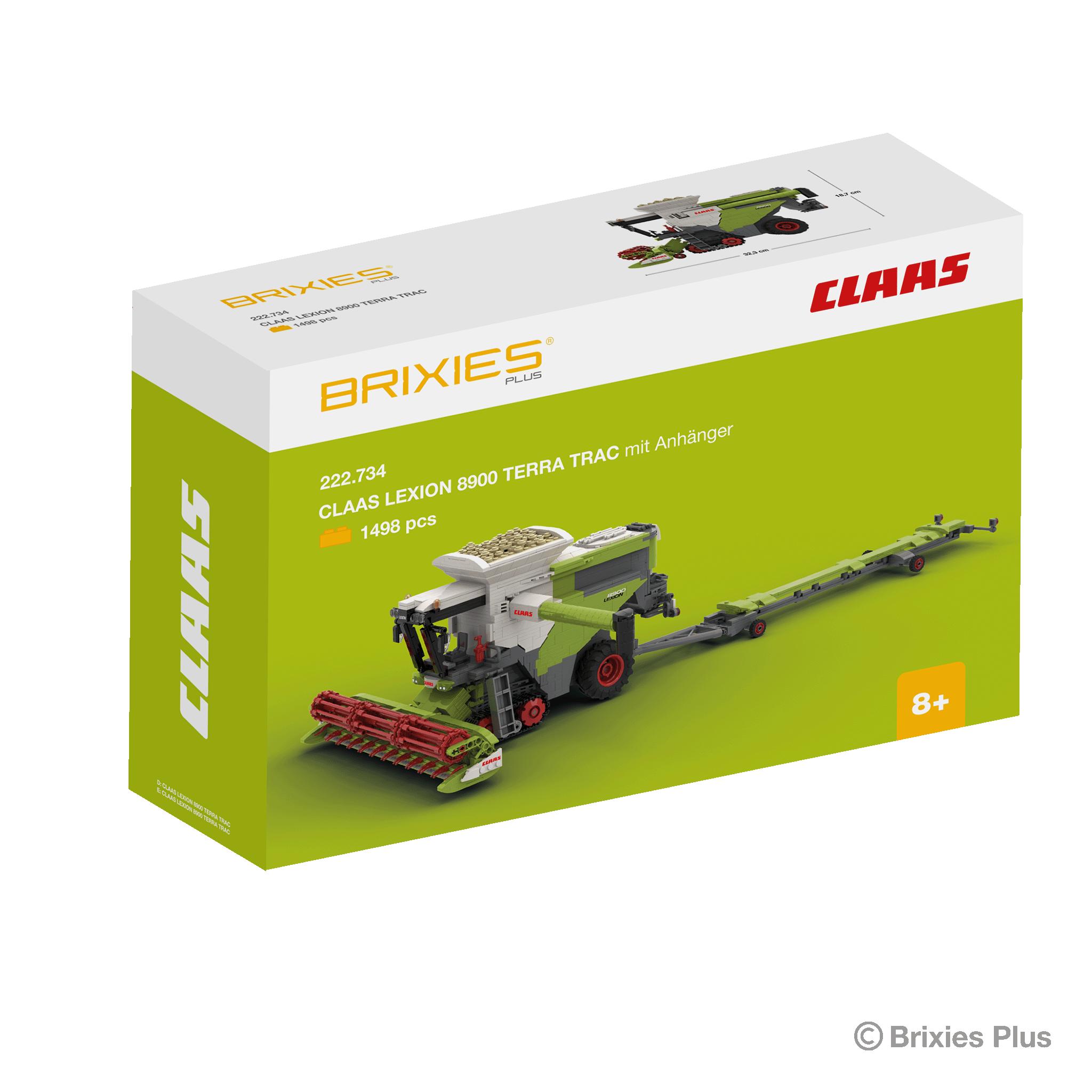 BRIXIES Plus CLAAS LEXION 8900 TERRA TRAC Mähdrescher mit Anhänger - Bild 1