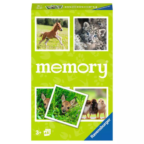 Ravensburger Tierbaby memory® 22458 Verpackung mit Tierkinder-Fotos
