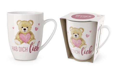 Geschenk für Dich Becher Hab dich Lieb Teddybär 250ml - Bild 1