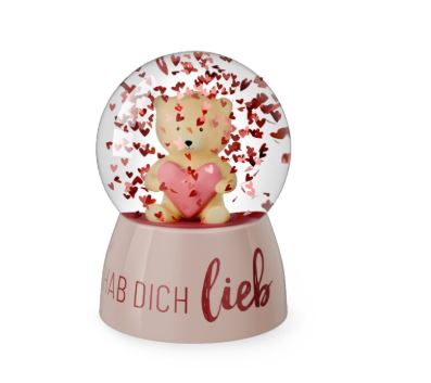 Geschenk für Dich Hab dich Lieb Glitzerkugel Teddybär - Bild 1