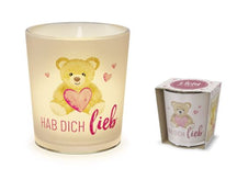 Geschenk für Dich Hab dich Lieb Windlicht Teddybär