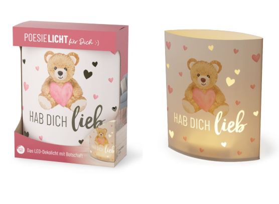 Geschenk für Dich Hab dich Lieb Poesielicht Teddybär - Bild 1