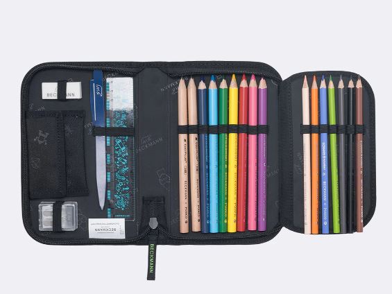 Beckmann Schulrucksack Classic 6-teiliges Set Pixel - Bild 7