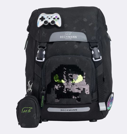 Beckmann Schulrucksack Classic 6-teiliges Set Pixel - Bild 2