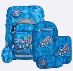 Beckmann Schulrucksack Classic 6-teiliges Set Blue Lightning