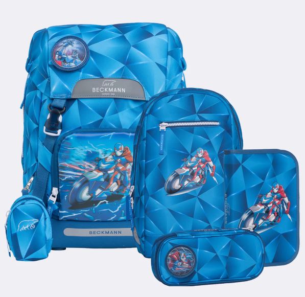 Beckmann Schulrucksack Classic 6-teiliges Set Blue Lightning - Bild 1