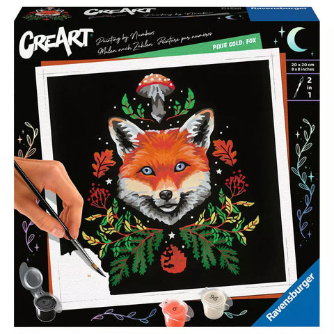 Verpackung CreArt Pixie Cold: Fox 23511, Malen nach Zahlen 20 x 20 cm