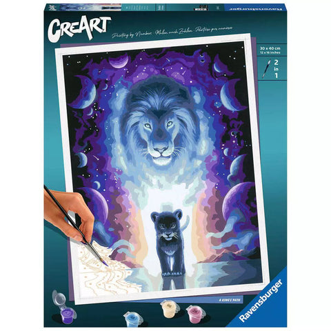 Verpackung CreArt A King's Path 23516, Malen nach Zahlen mit Löwenmotiv