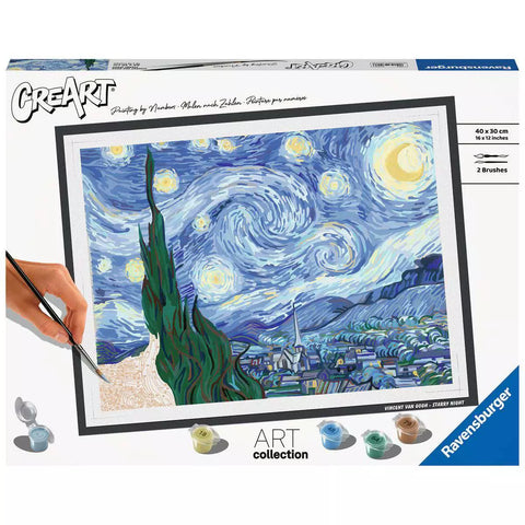 Verpackung Ravensburger CreArt Sternennacht Van Gogh 23518, Malen nach Zahlen
