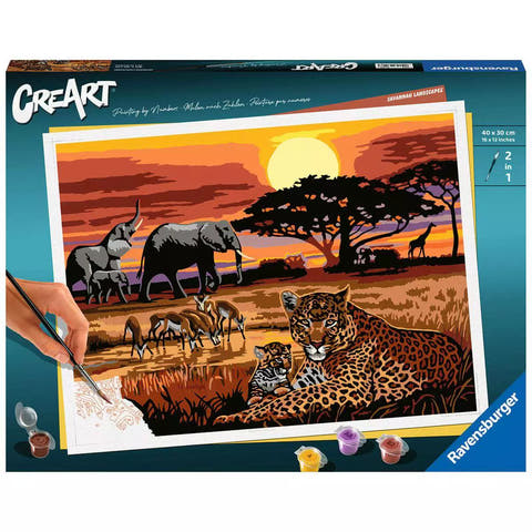 Verpackung CreArt Savannah Landscapes 23548, Malen nach Zahlen