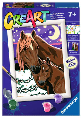 Verpackung CreArt Horses at Midnight 23565, Malen nach Zahlen ab 7 Jahren