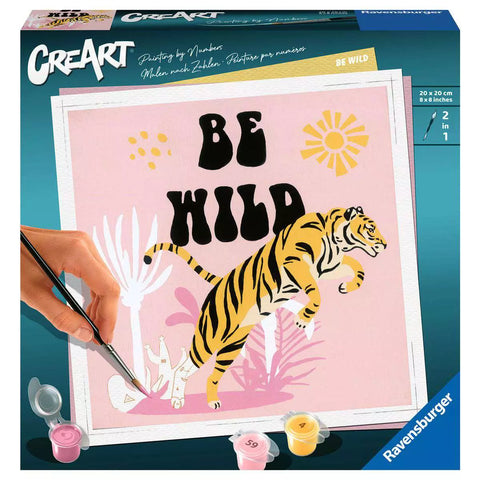 Verpackung CreArt Be Wild 23665, Malen nach Zahlen mit Tiger