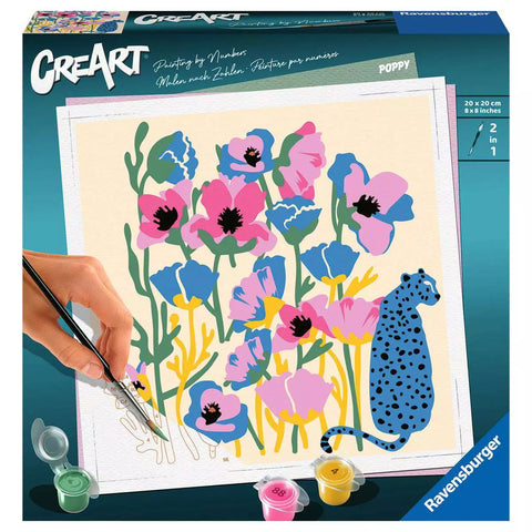 Verpackung Ravensburger CreArt Poppy 23667, Malen nach Zahlen 20 x 20 cm