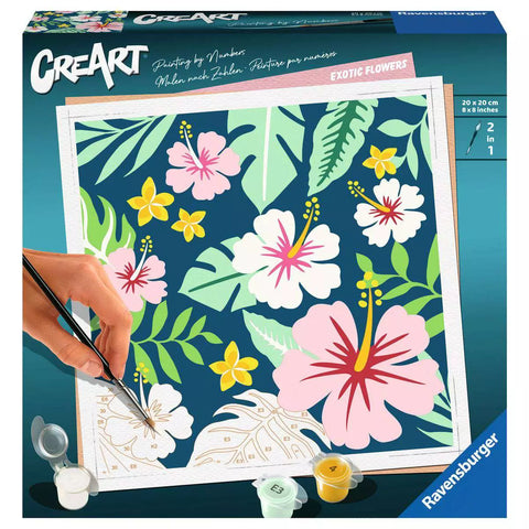 Verpackung CreArt Exotic Flowers 23729, Malen nach Zahlen 20 x 20 cm