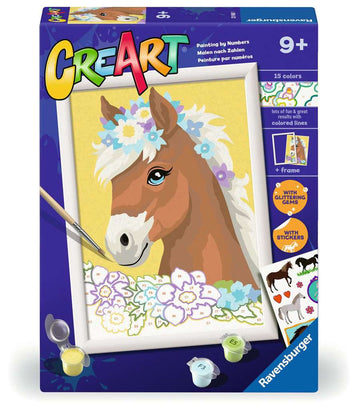 CreArt Pferd mit Blumen 18x24cm 23.980