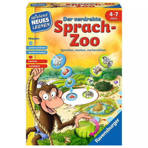 Verpackung Ravensburger Der verdrehte Sprach-Zoo 24945, Lernspiel 4–7 Jahre