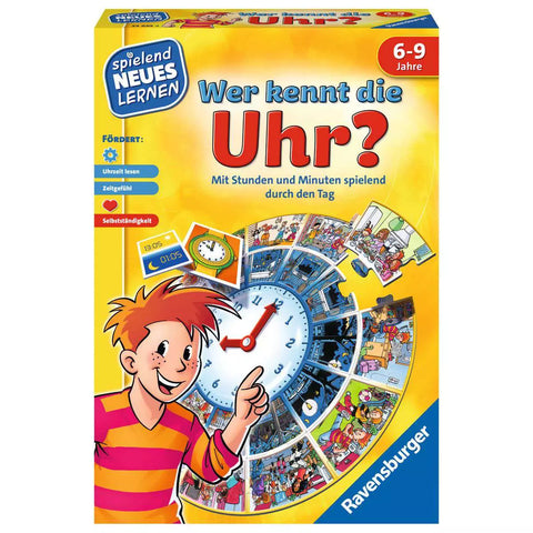 Verpackung Ravensburger Wer kennt die Uhr? 24995, Lernspiel 6–9 Jahre