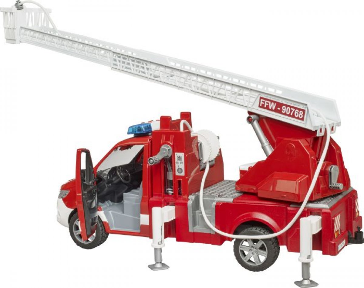 Bruder 02673 MB Sprinter Feuerwehr mit Drehleiter Light + Sound Mod - Bild 2