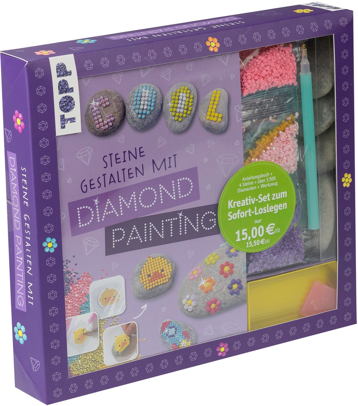 Kreativ-Set Steine gestalten mit Diamond Painting - Bild 1