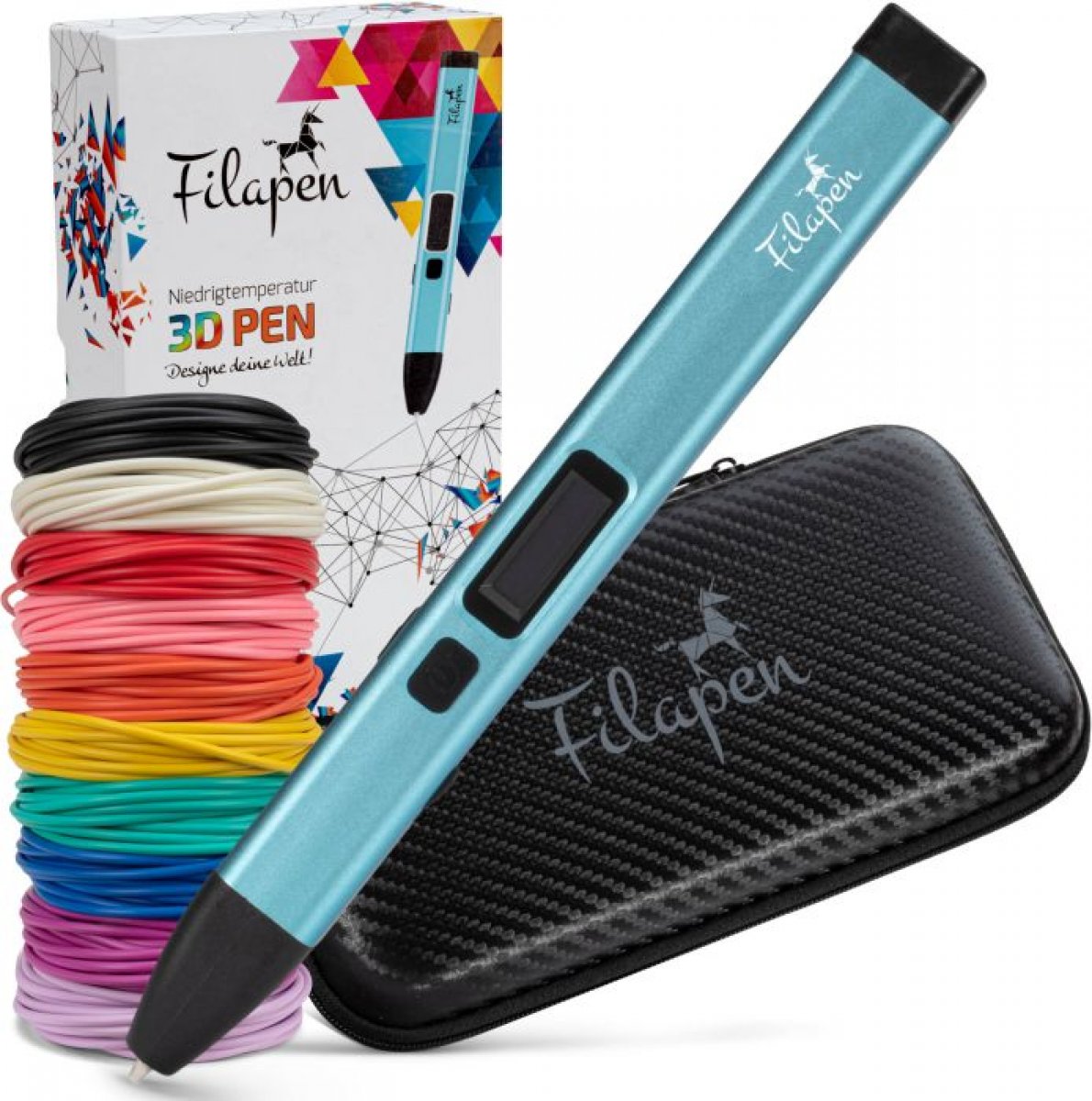 Filapen® Premium 3D Stift mit 10 Filamenten und Etui - Bild 1