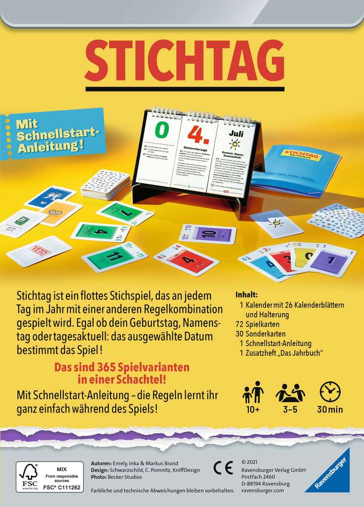 Stichtag Kartenspiel mit 365 Varianten - Bild 3