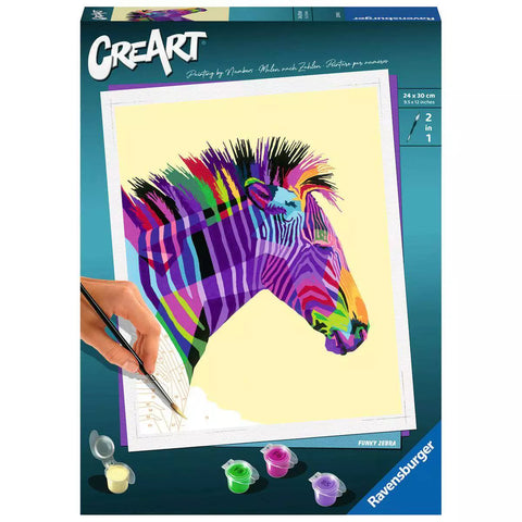 Verpackung CreArt Funky Zebra 28994, Malen nach Zahlen